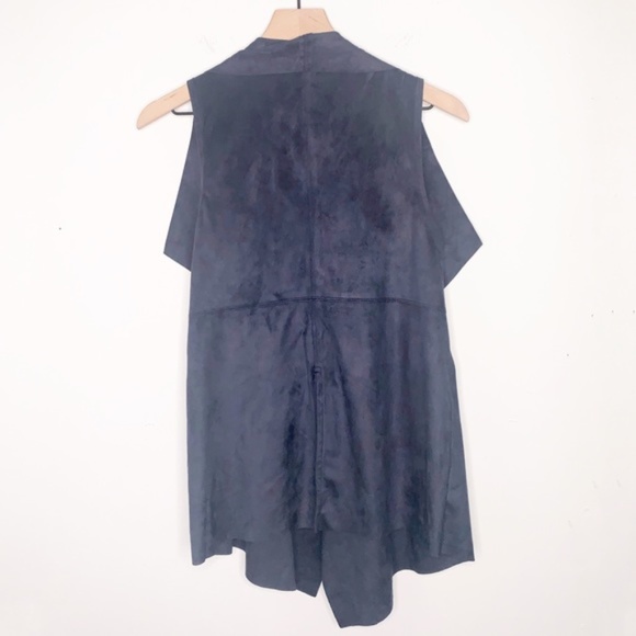 Joan Vass NY Faux Suede Short Sleeve Vest - Picture 2 of 4